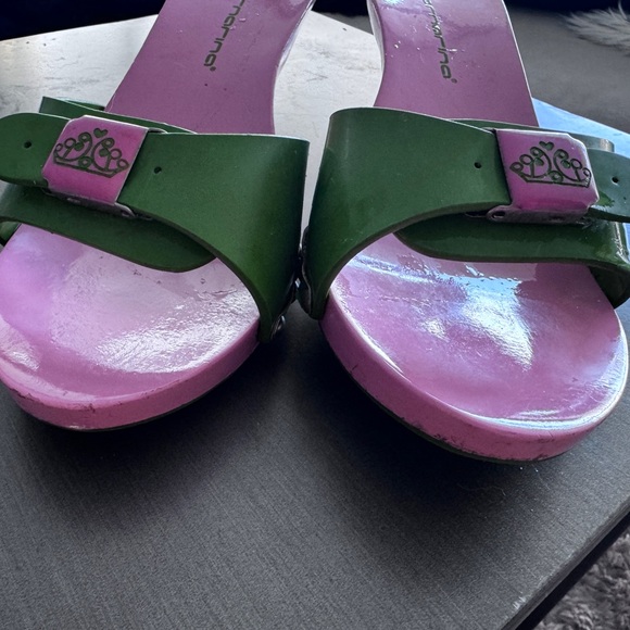 Authentic Fornarina Green and Pink Women's Heels made in Italy size 7 - Picture 3 of 8
